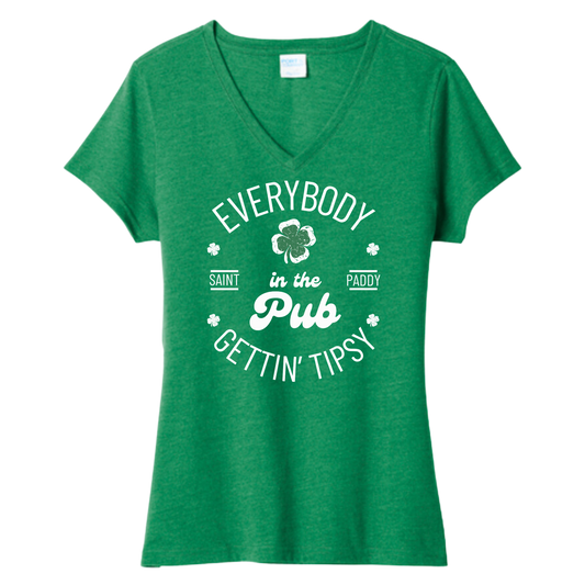 Everybody in the Pub Gettin' Tipsy V-Neck Shirt